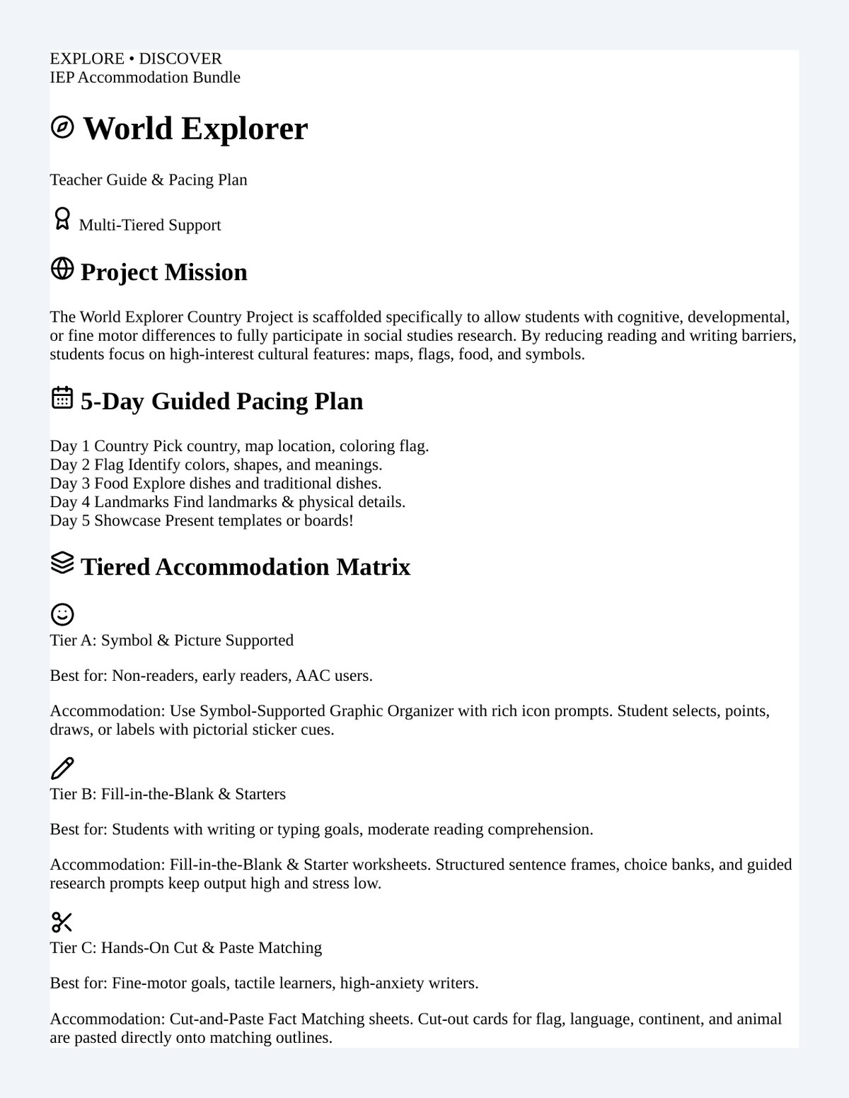 World Explorer Teacher Guide page 1