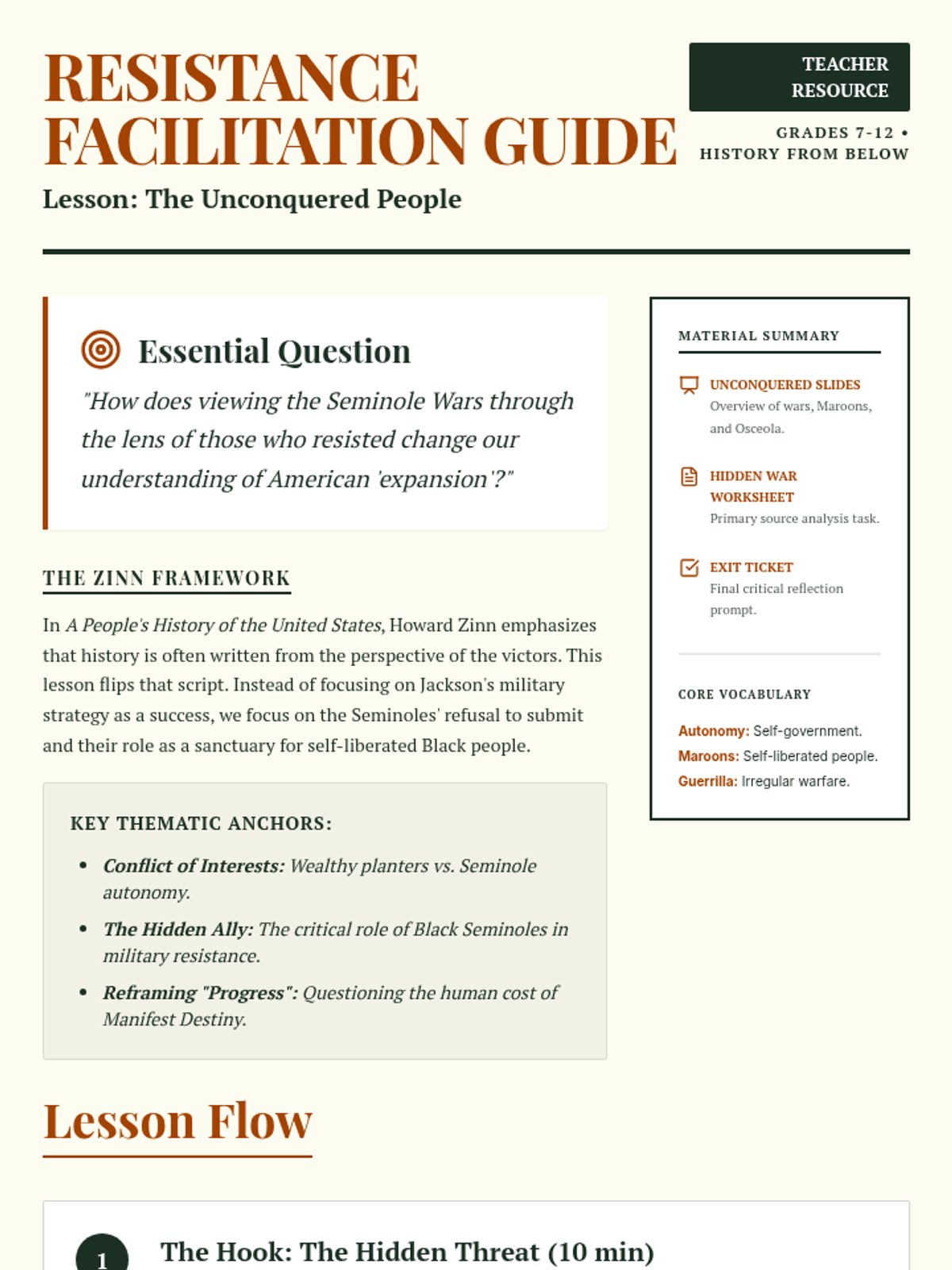 Resistance Facilitation Guide