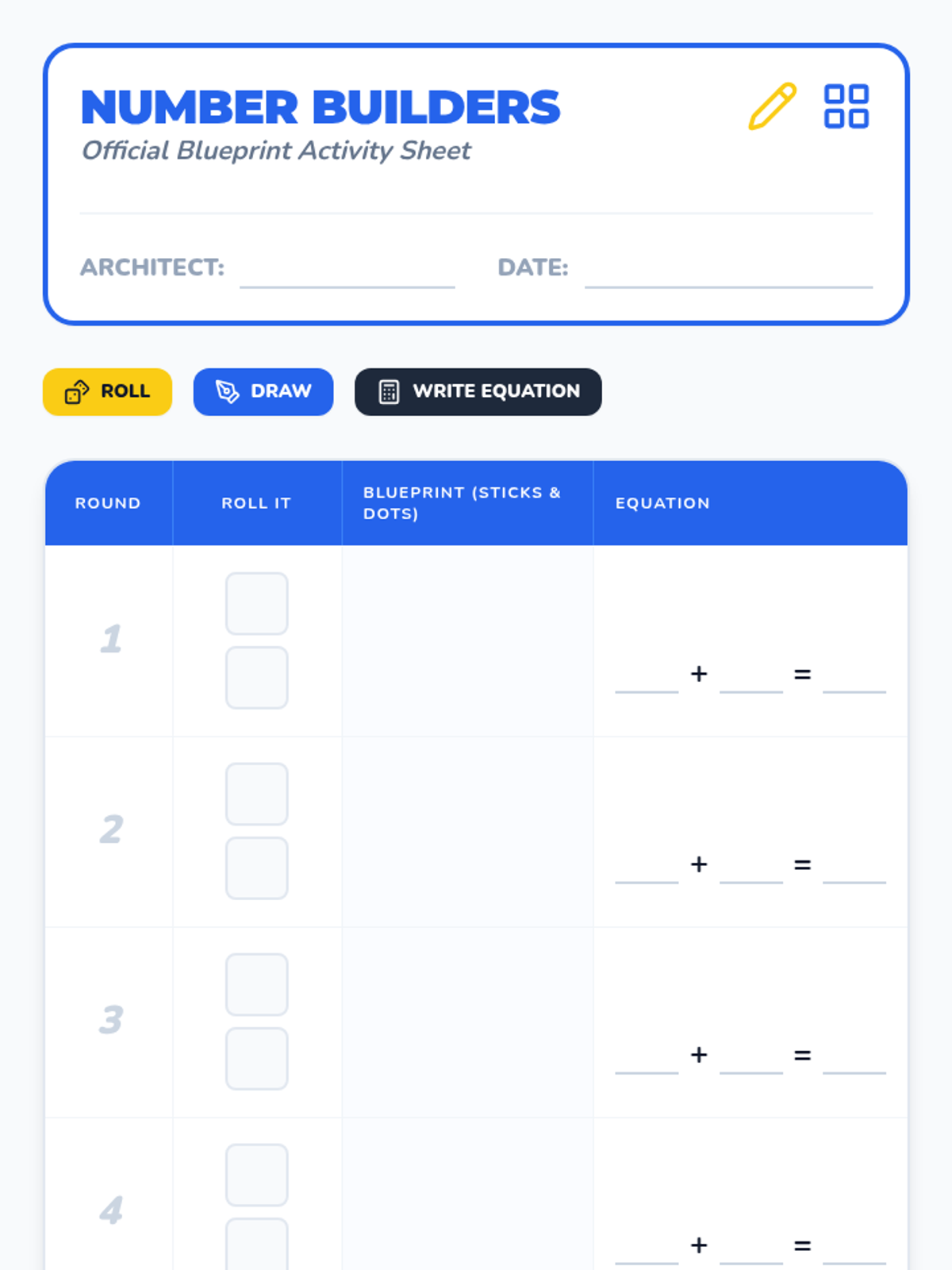 Build A Number Task Math Worksheet Number Builders Worksheet • Material • Lenny Learning