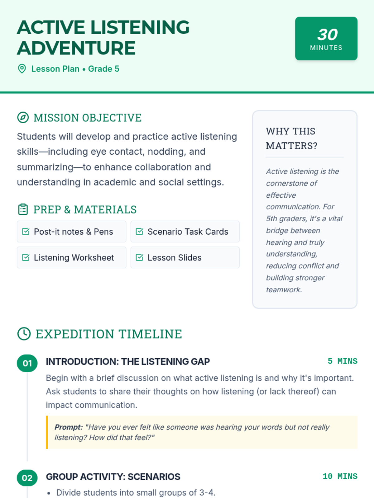 Active Listening Adventure • Lesson • Lenny Learning