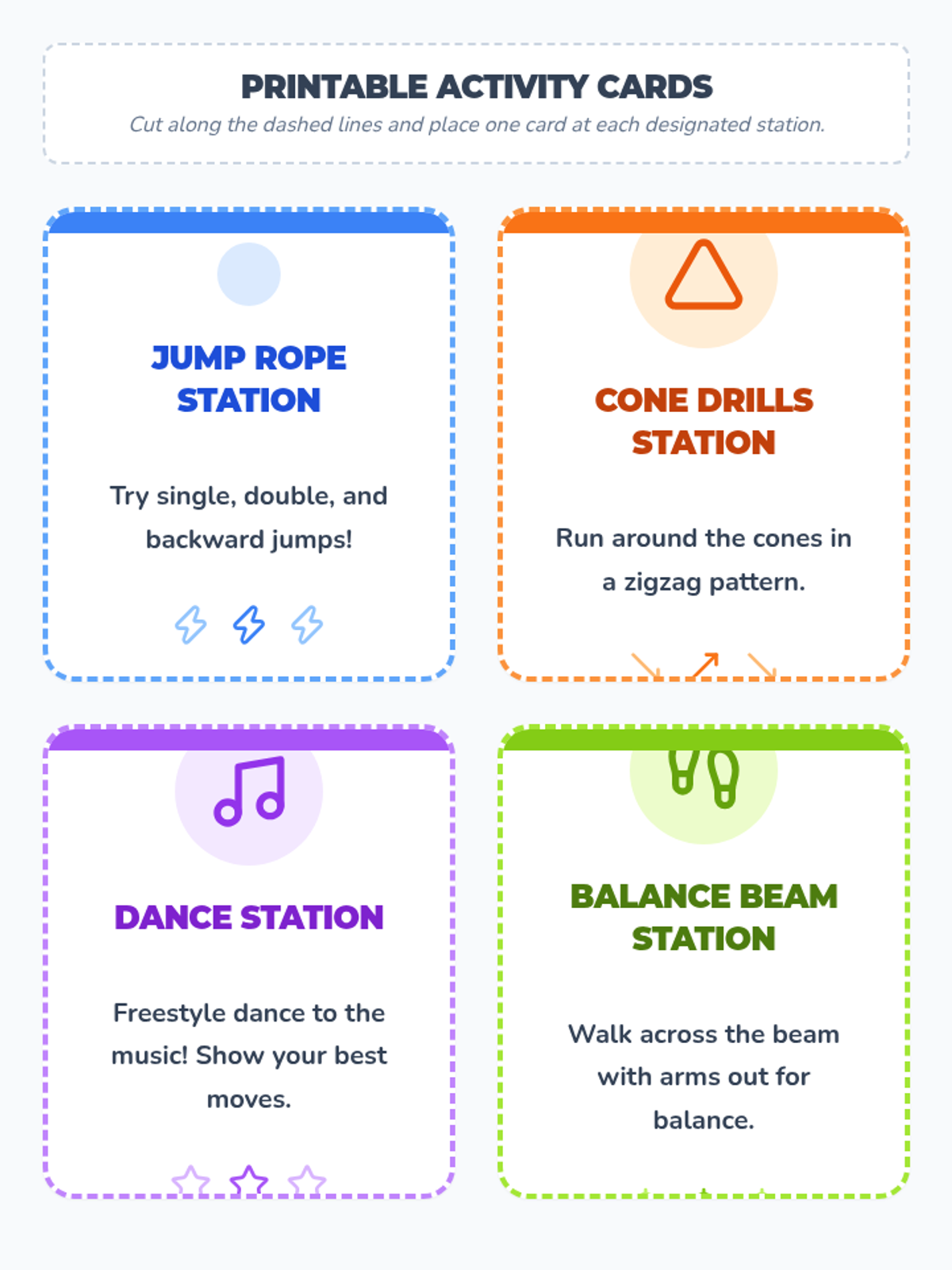 Activity Cards Worksheet • Material • Lenny Learning