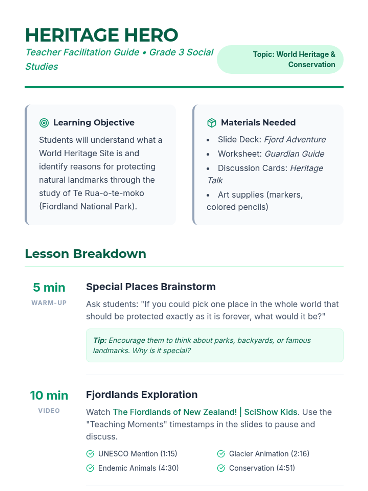 Heritage Heroes • Lesson • Lenny Learning