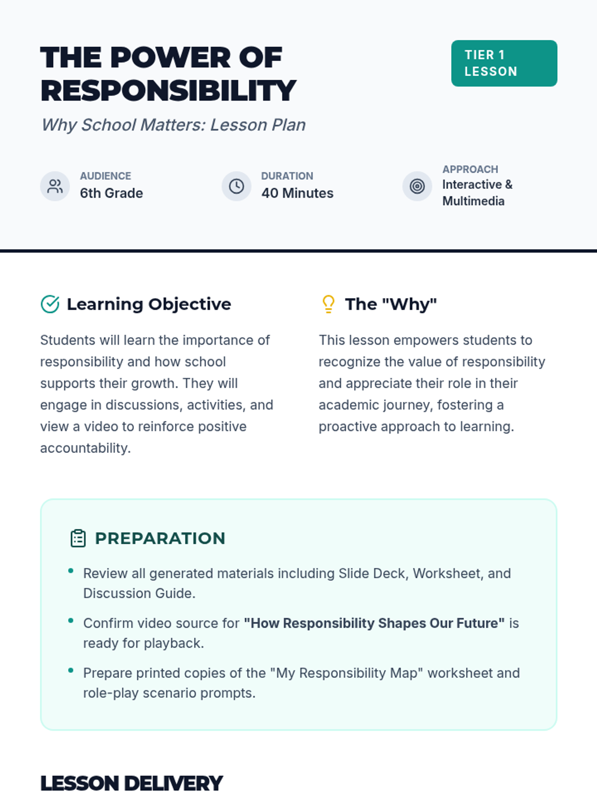 The Power of Responsibility • Lesson • Lenny Learning