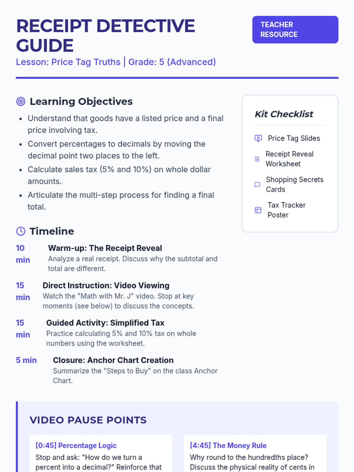 Receipt Detective Guide • Material • Lenny Learning