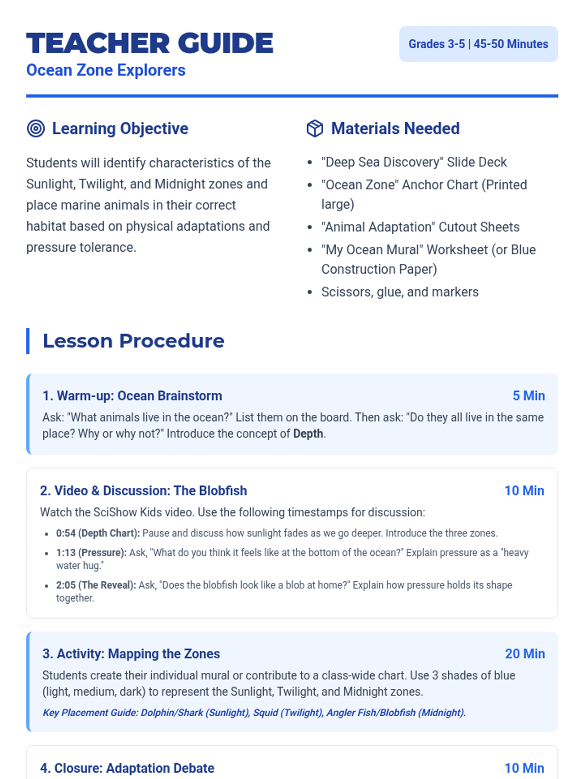 Ocean Zone Explorers • Lesson • Lenny Learning