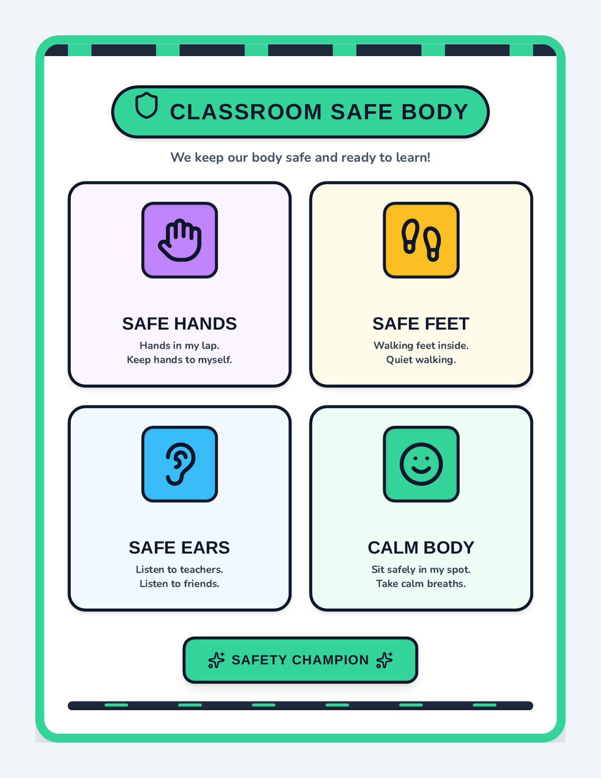 Classroom Safe Body Anchor Chart page 1