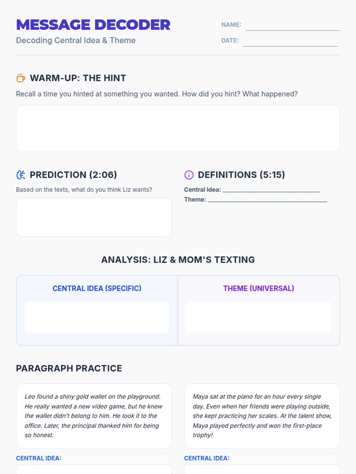 Central Idea vs Theme Decoded • Lesson • Lenny Learning