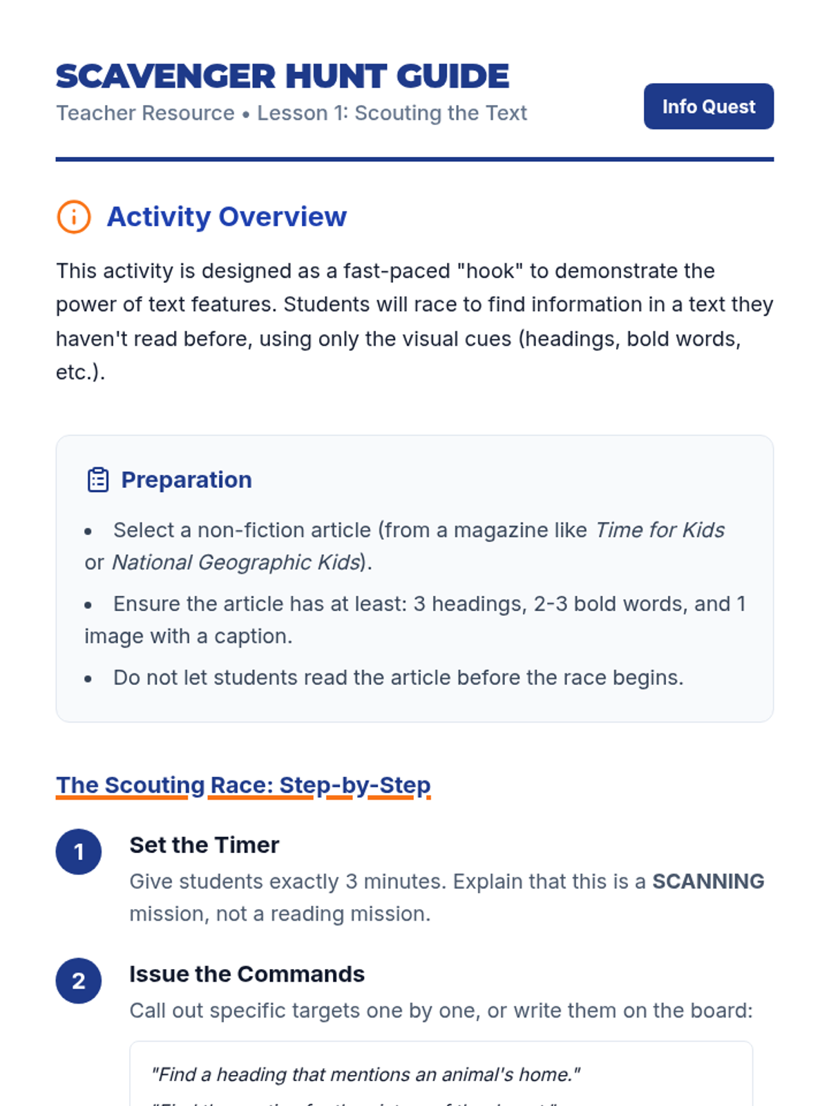 Scavenger Hunt Guide