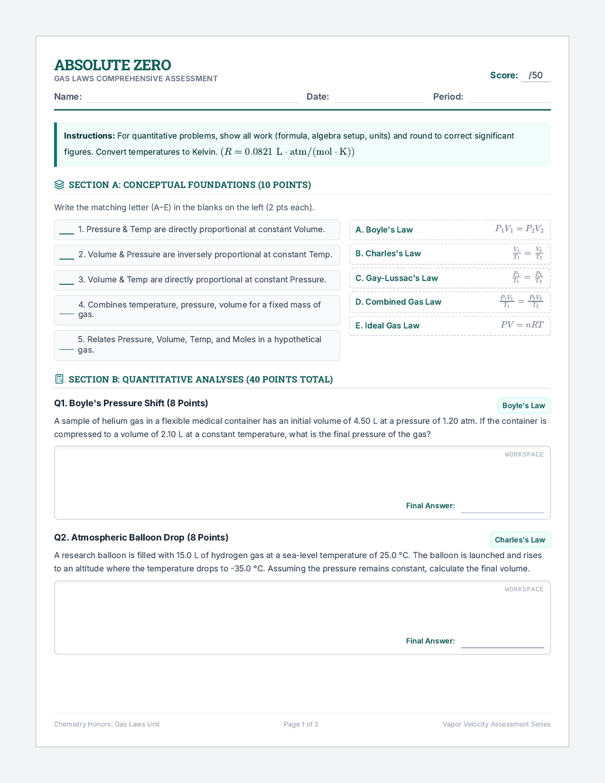 Absolute Zero Quiz page 1