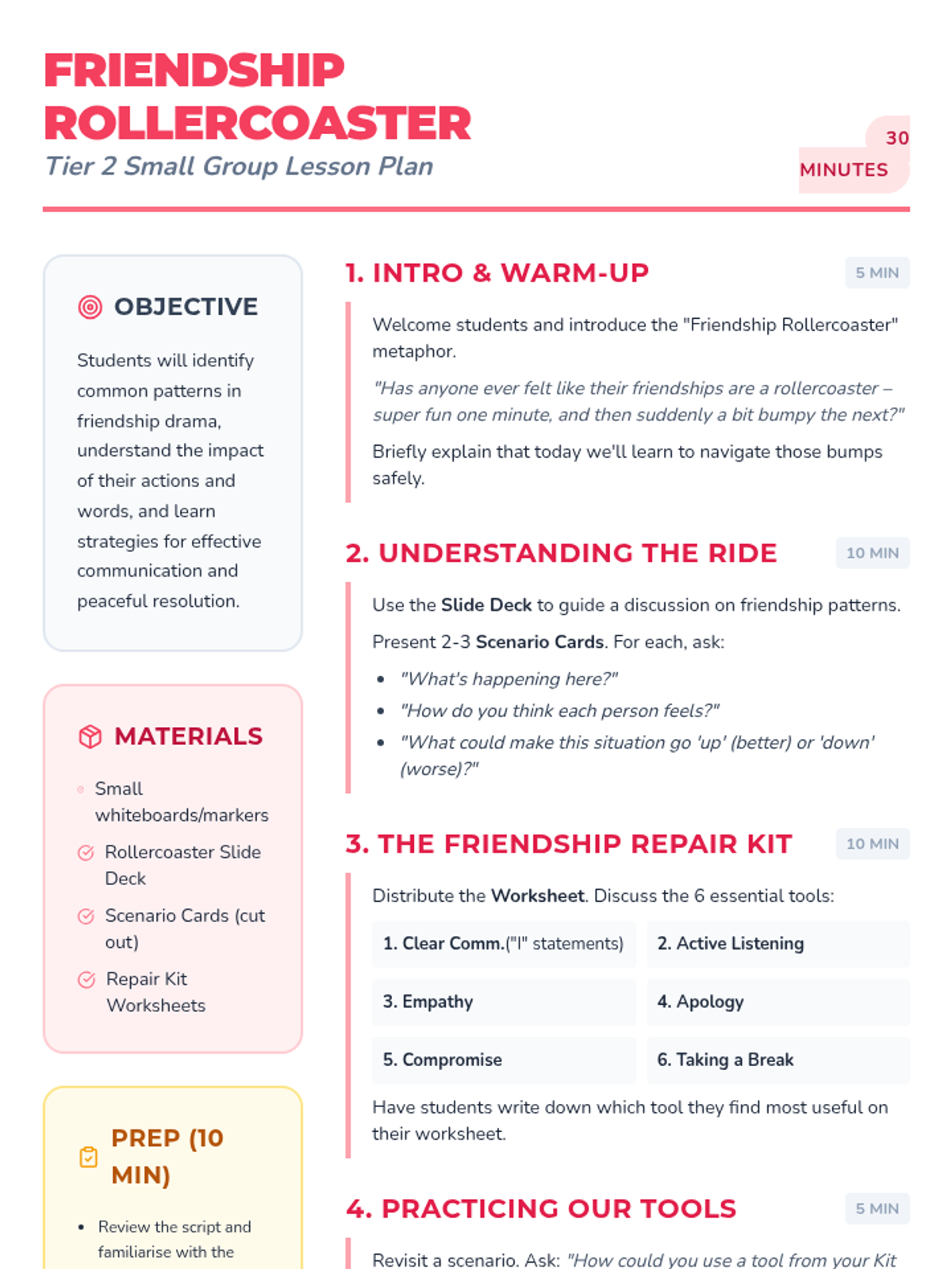 Friendship Rollercoaster Ride • Lesson • Lenny Learning