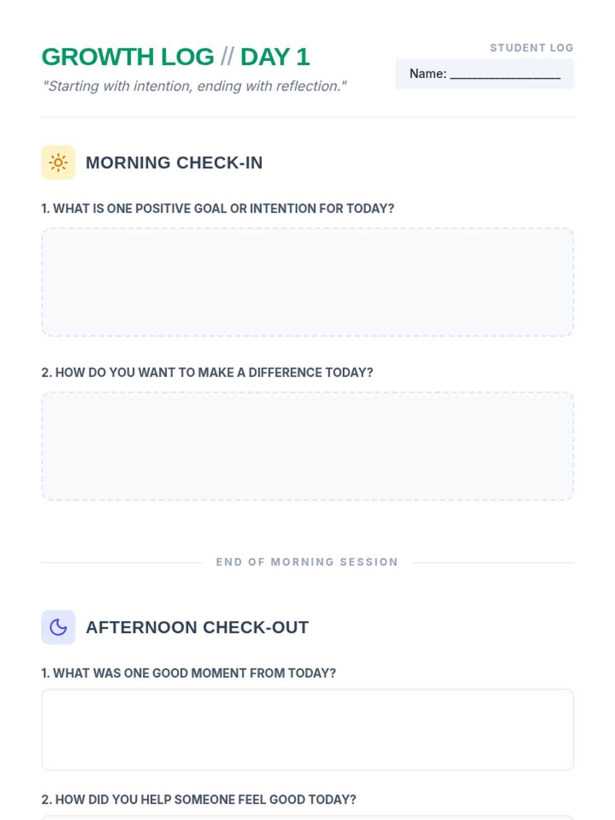 Daily Check In Sheet Daily Check-In Sheet Worksheet • Material • Lenny Learning