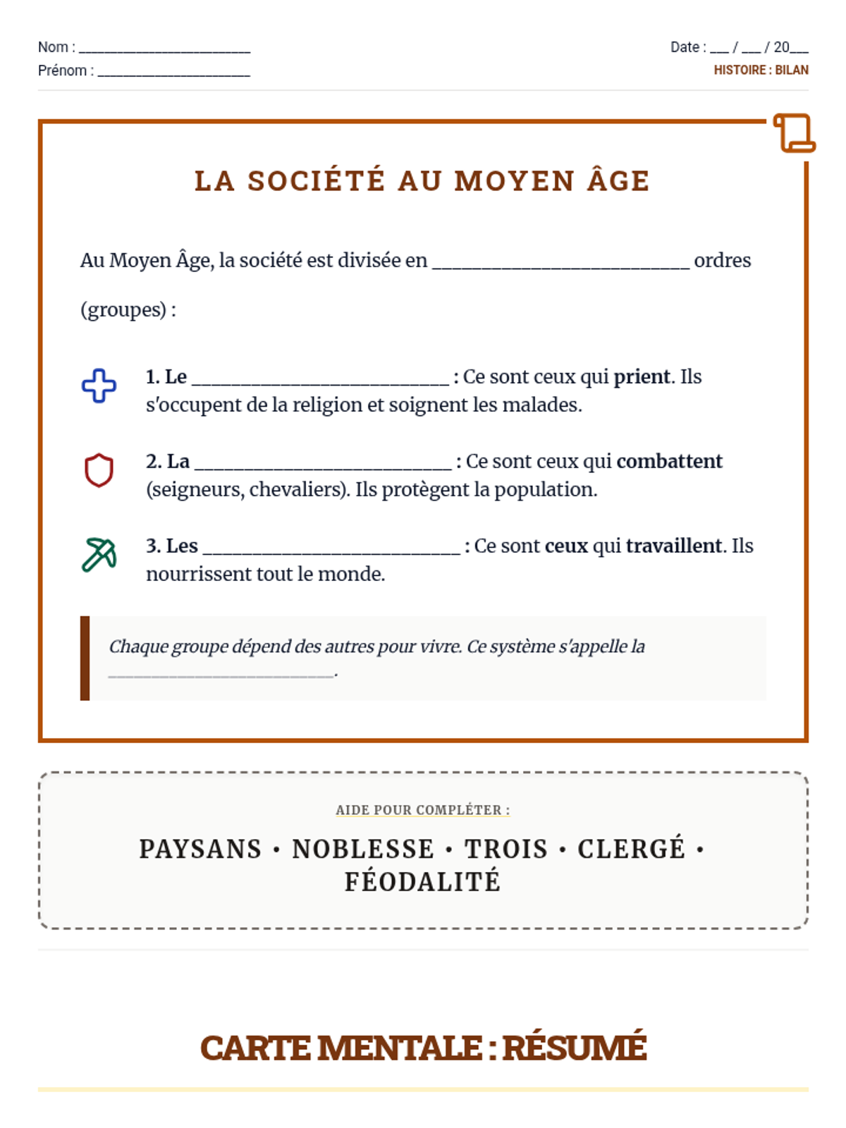 Société Féodale Leçon