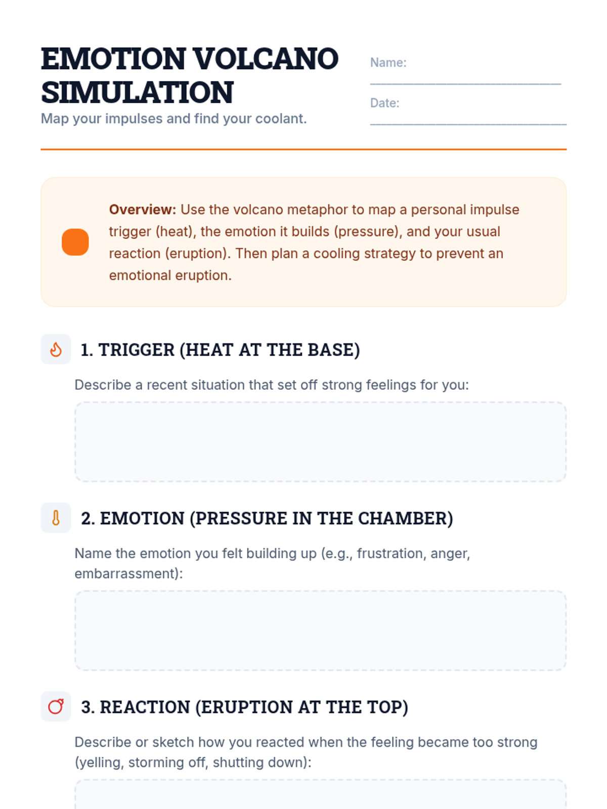 Emotion Volcano Worksheet.pdf Emotion Volcano Simulation Activity Worksheet • Material • Lenny Learning