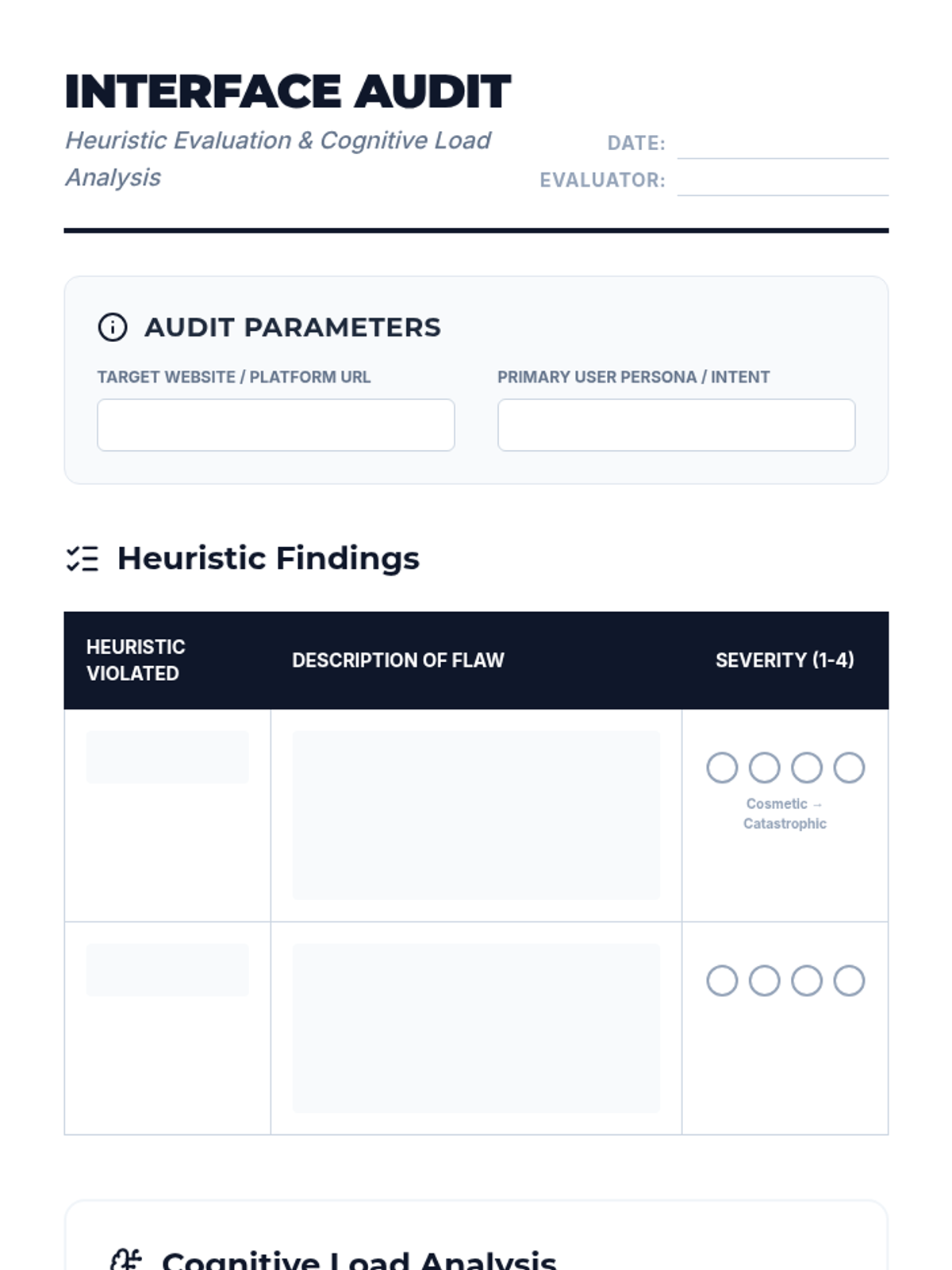 Audit Worksheet