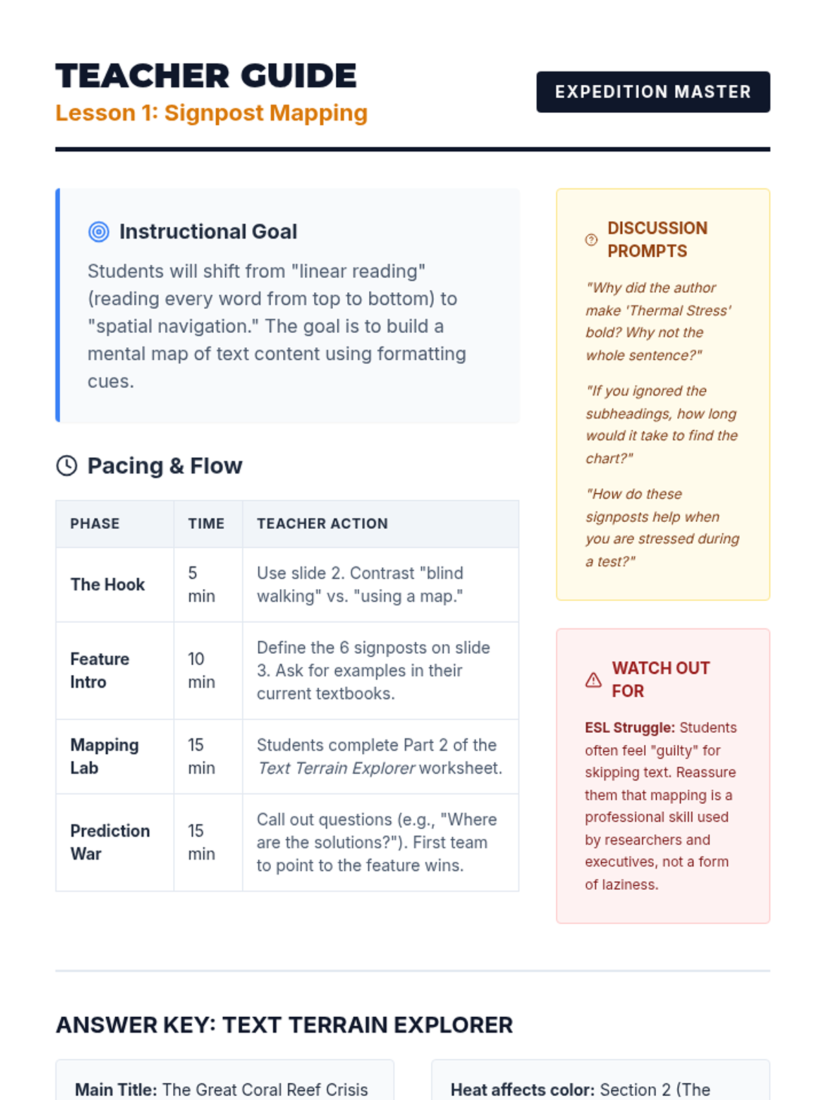 Feature Finder Teacher Guide