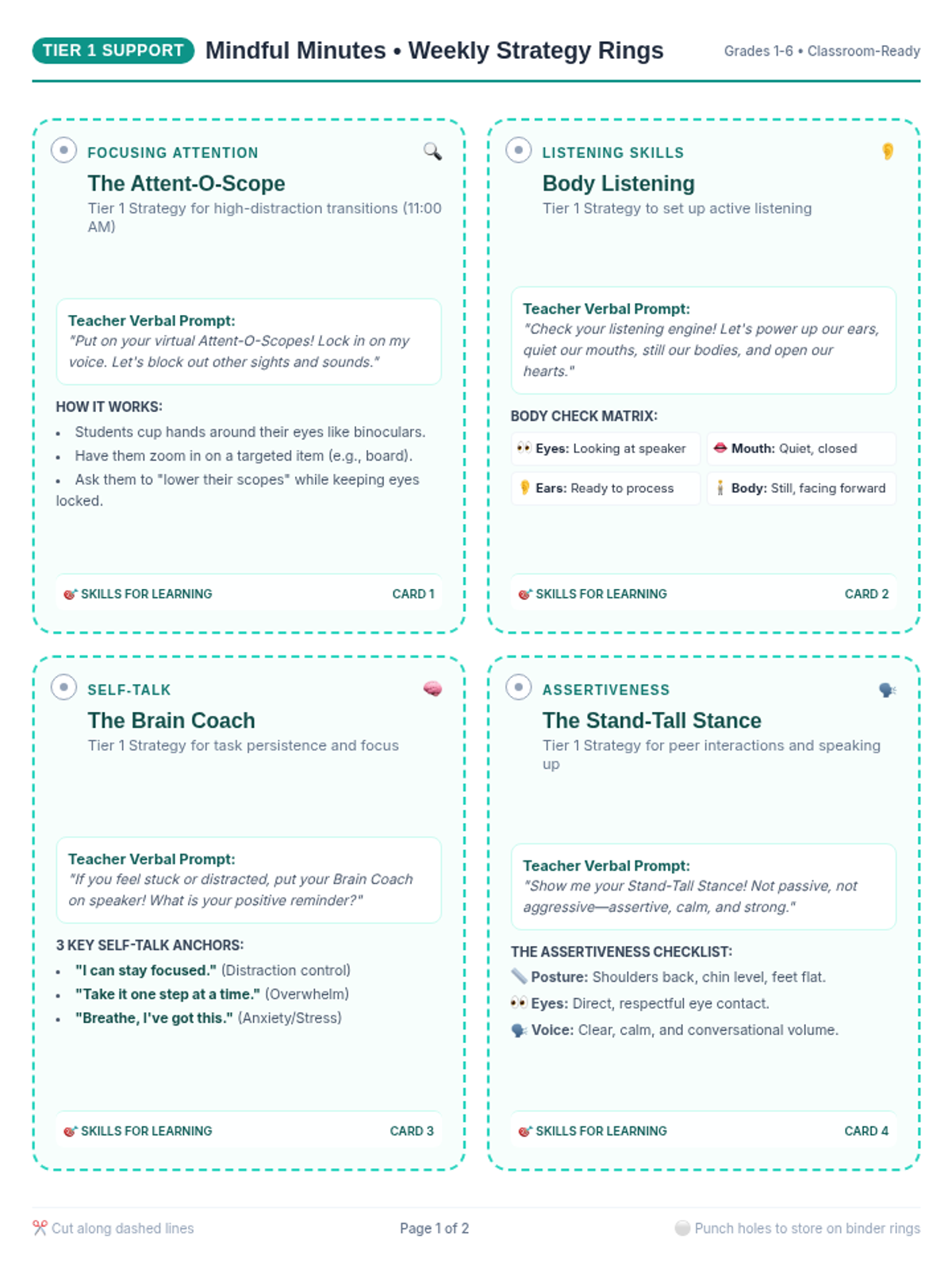Strategy Rings printable cards