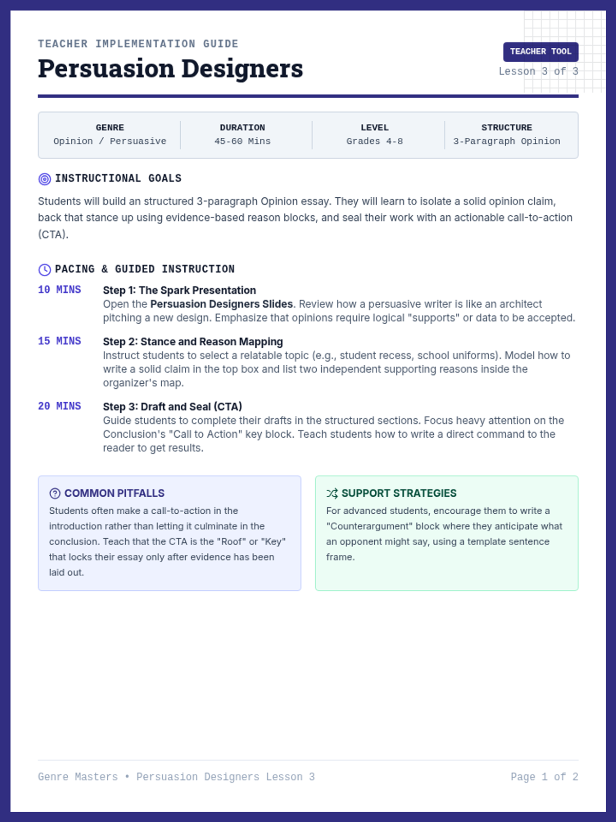 Persuasion Designers Teacher Guide