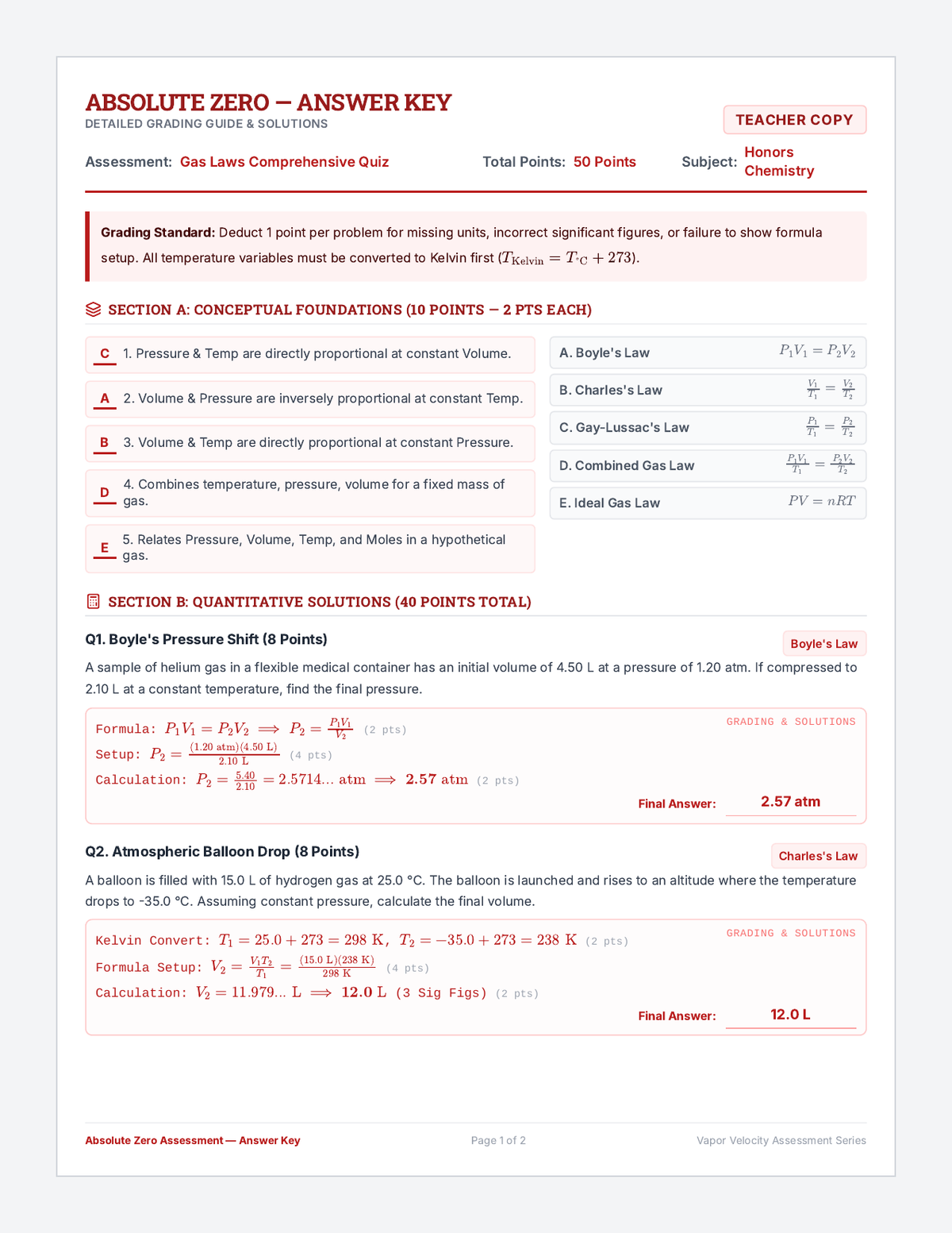 Absolute Zero Answer Key page 1