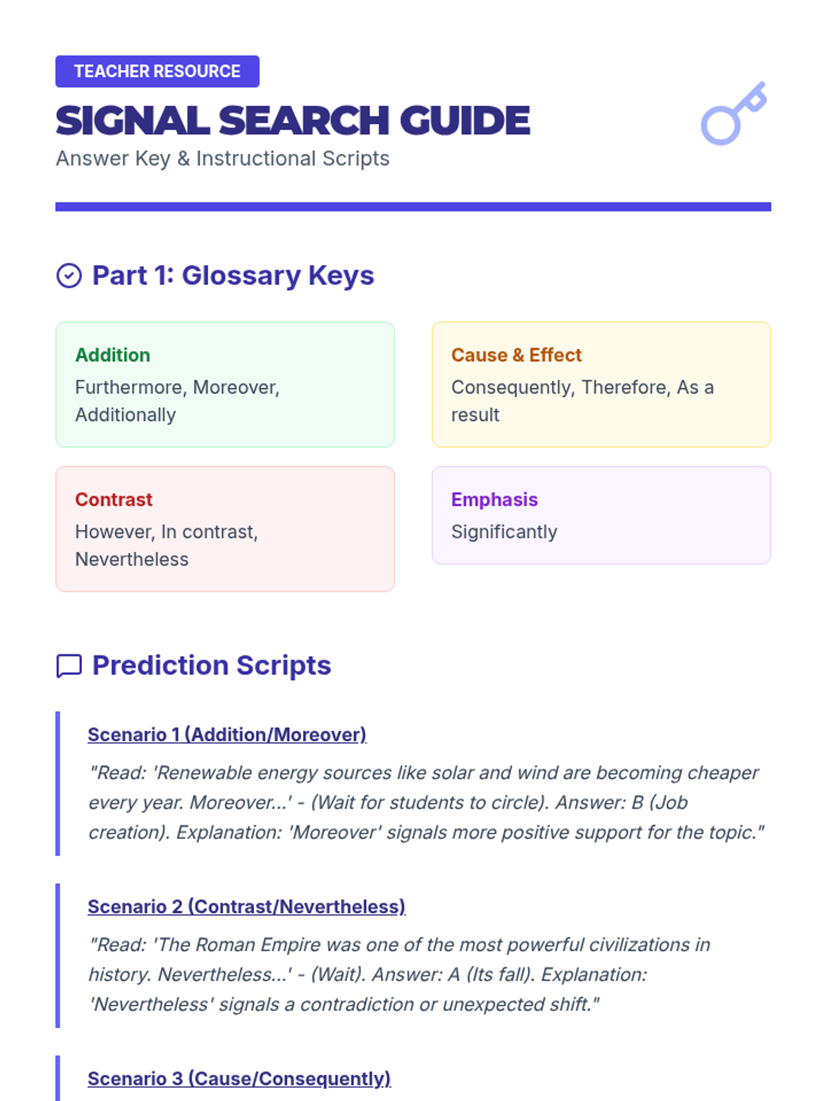Signpost Teacher Guide