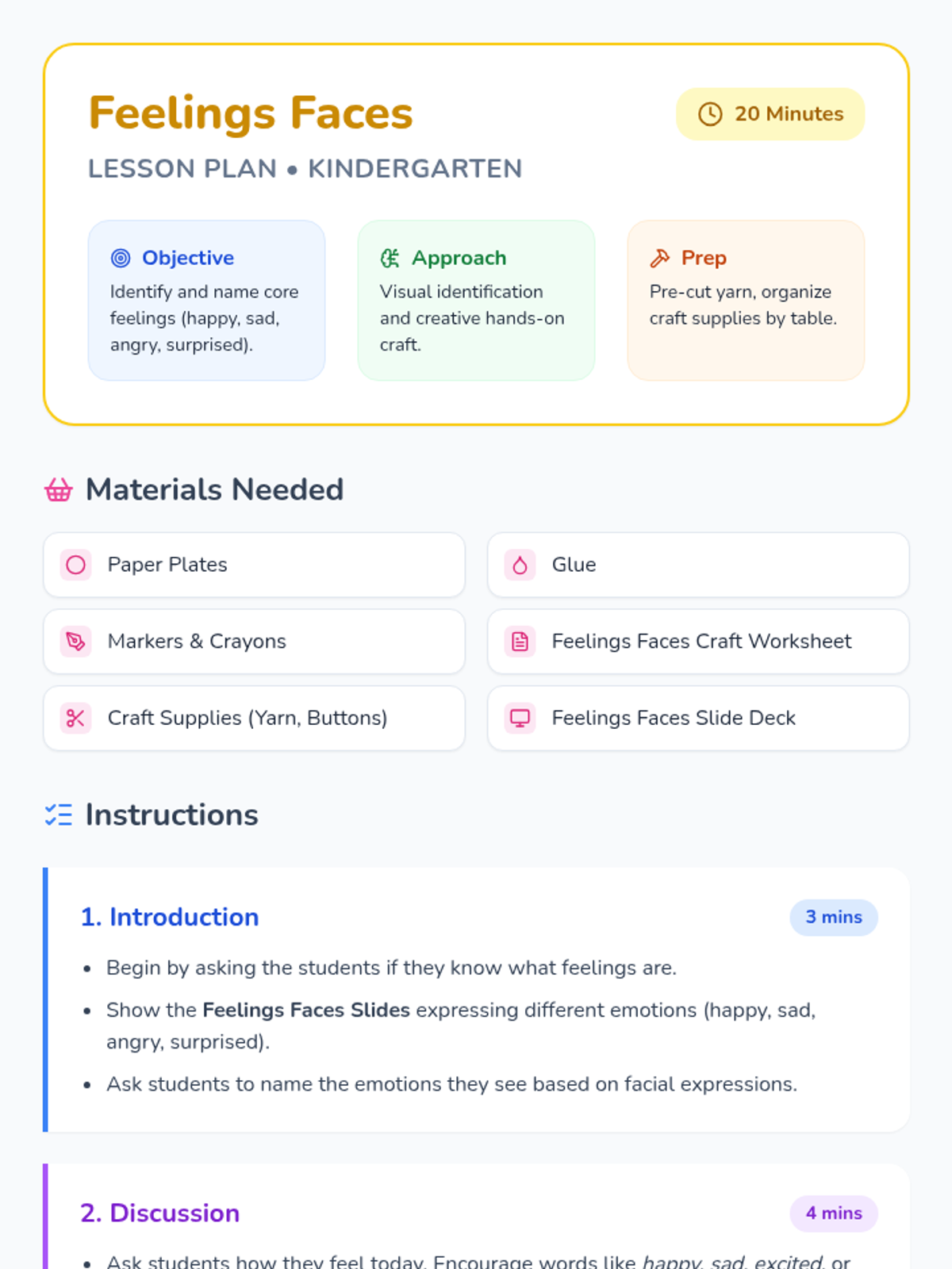 Feelings Faces • Lesson • Lenny Learning
