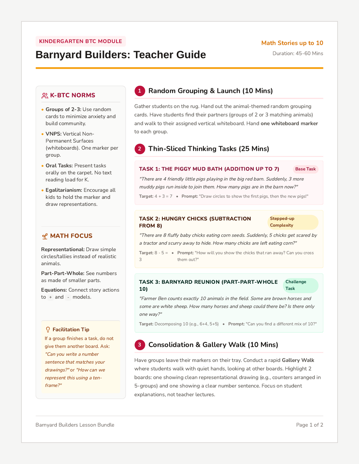 Barnyard Builders Teacher Guide page 1