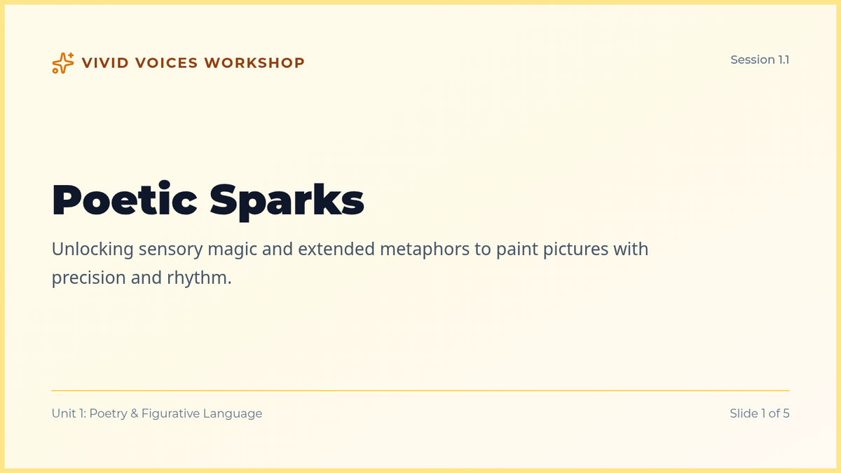 Poetic Sparks Slides