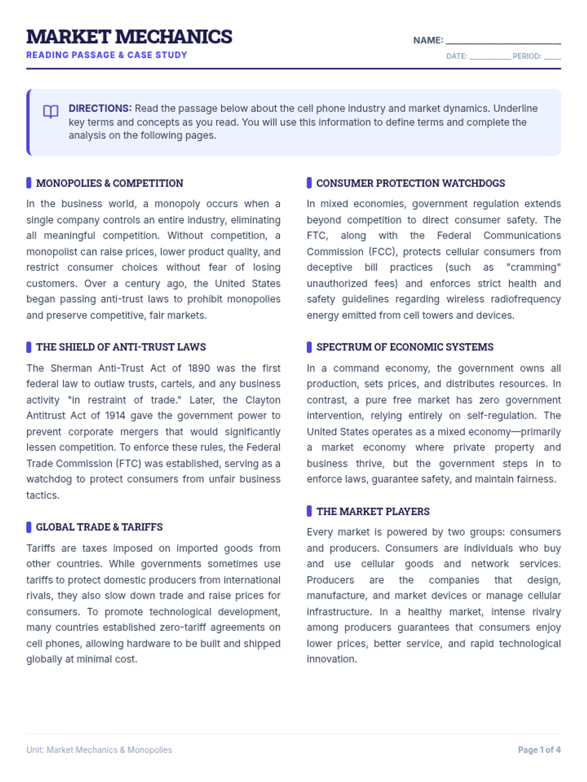 Economic Essentials Worksheet