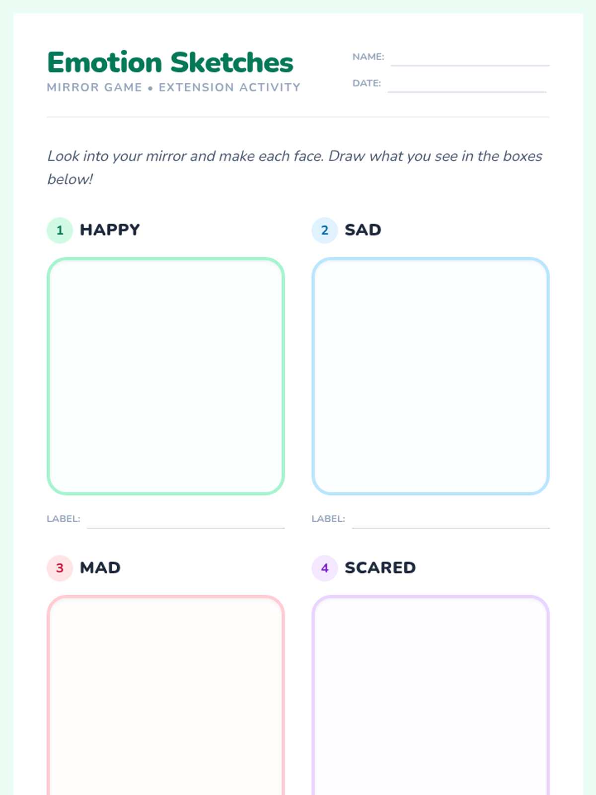 Feelings Faces Mirror Game • Lesson • Lenny Learning