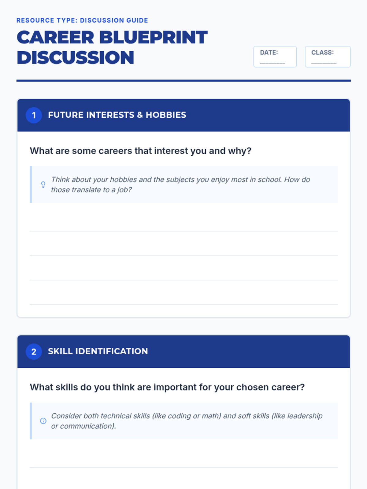 Career Pathway Discussion Guide • Material • Lenny Learning