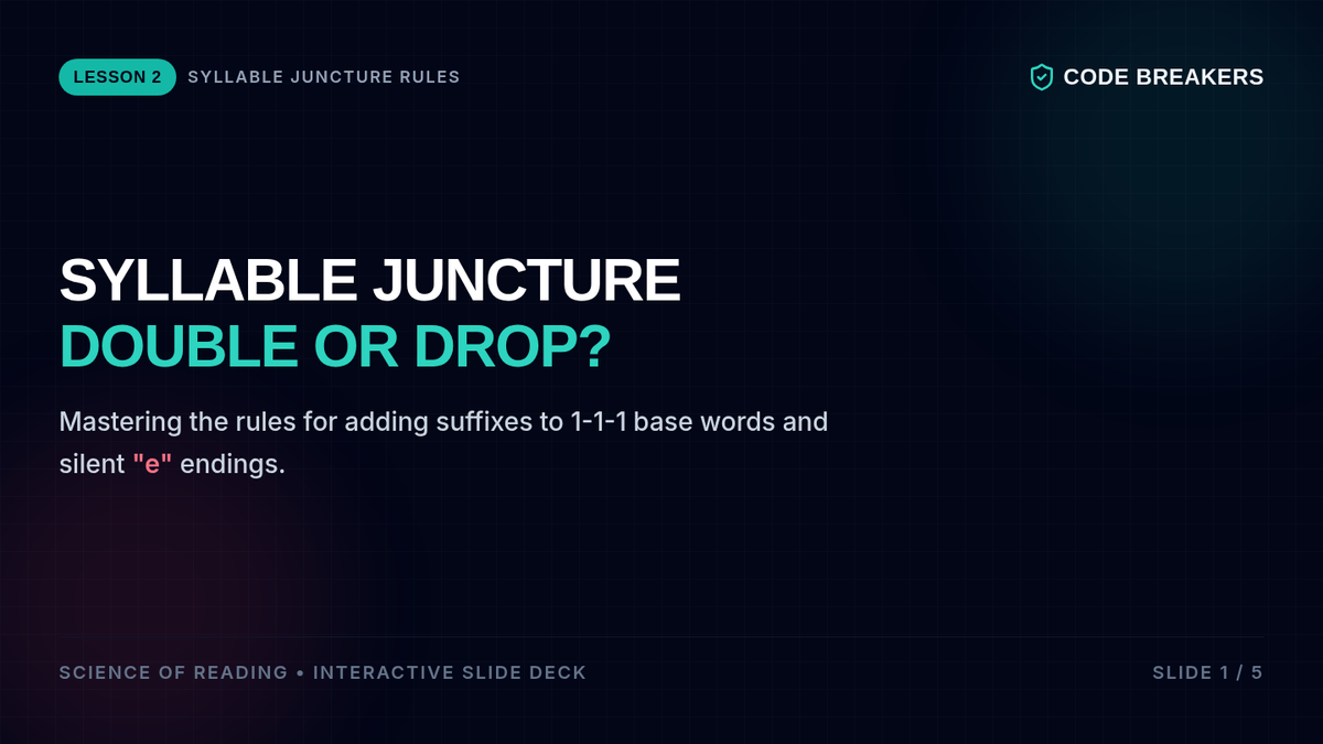 Syllable Juncture Slides