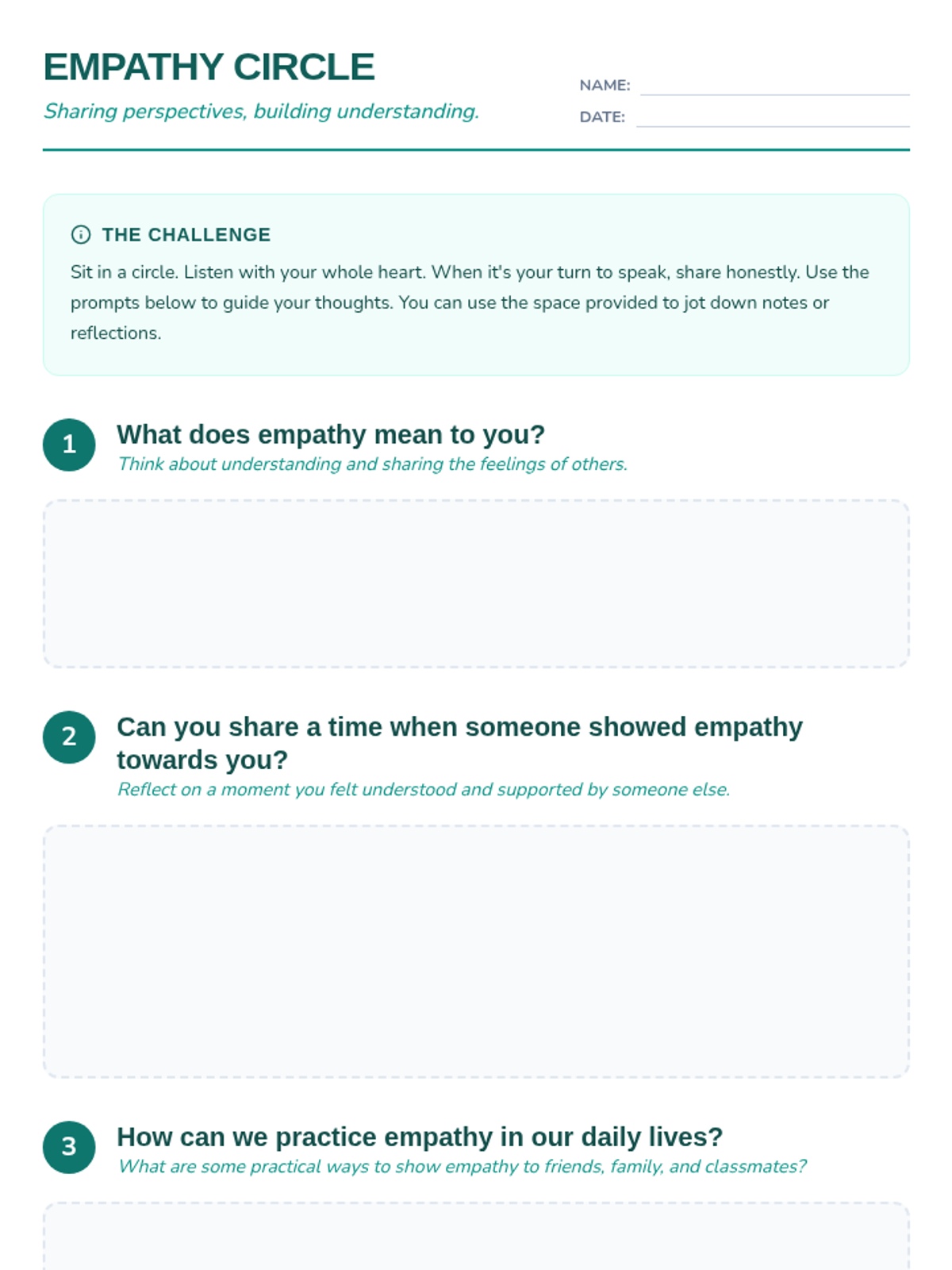 Empathy Circle Challenge • Lesson • Lenny Learning
