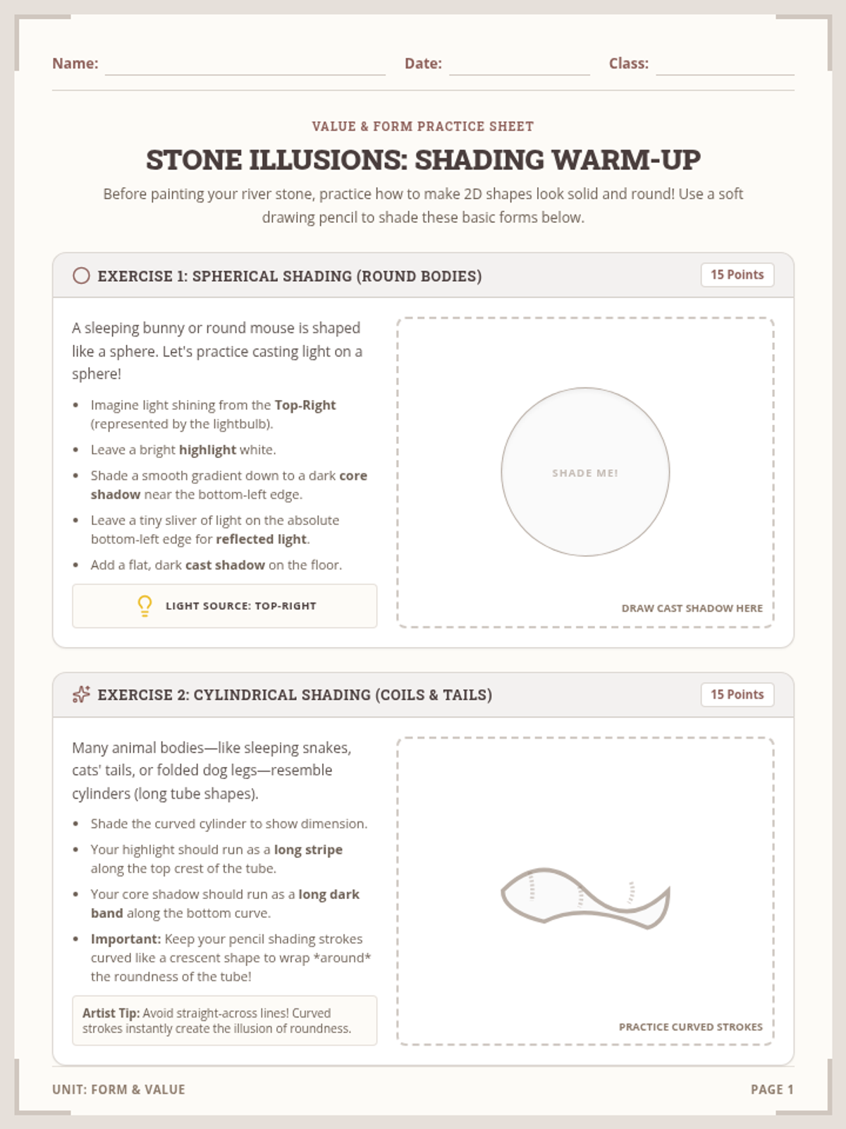 Stone Illusions Worksheet