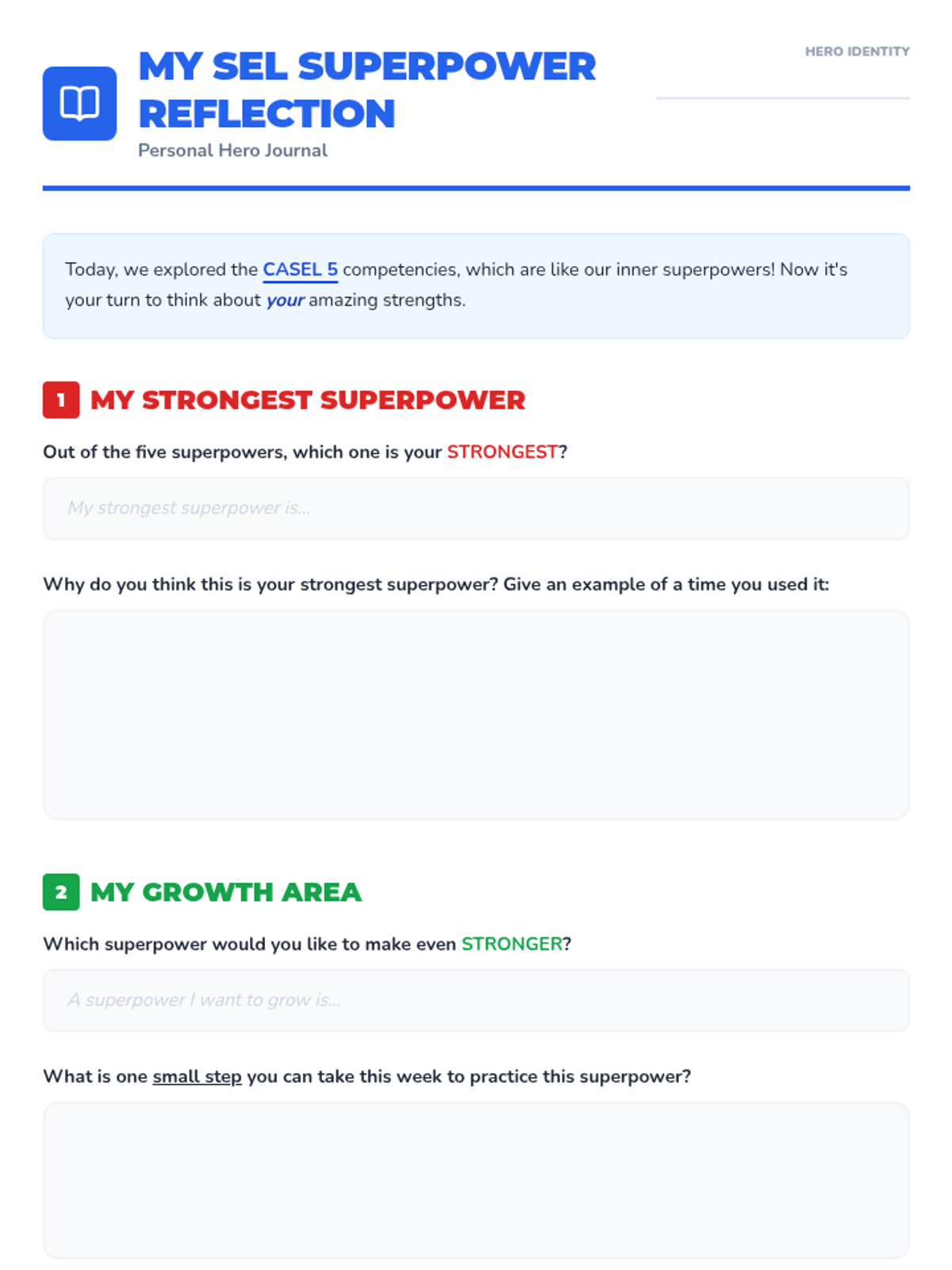 My SEL Superpower Reflection Journal • Material • Lenny.com