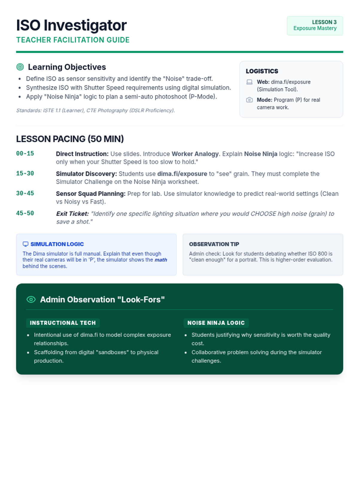 ISO Investigator Teacher Guide