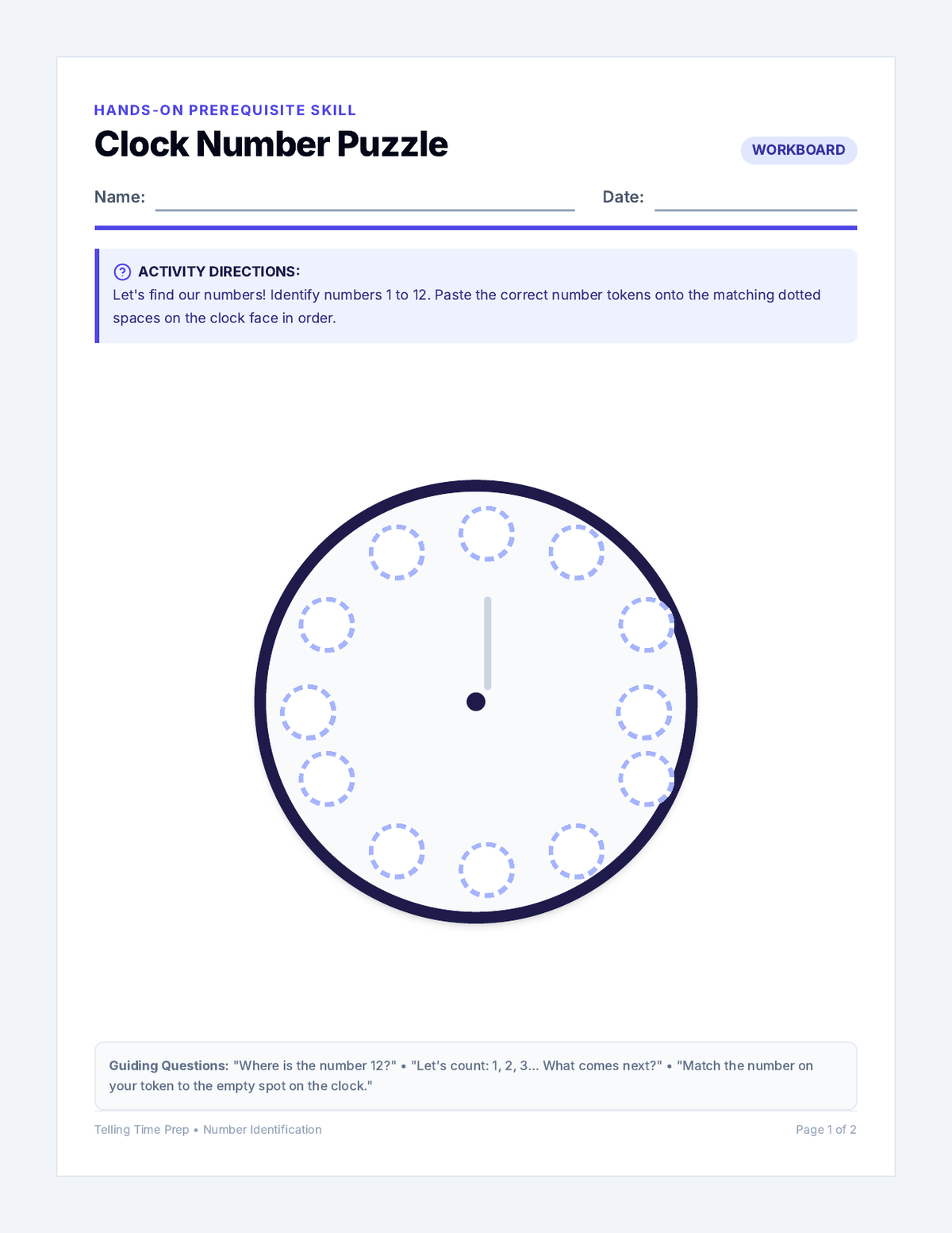 Hour Power Number Puzzle page 1