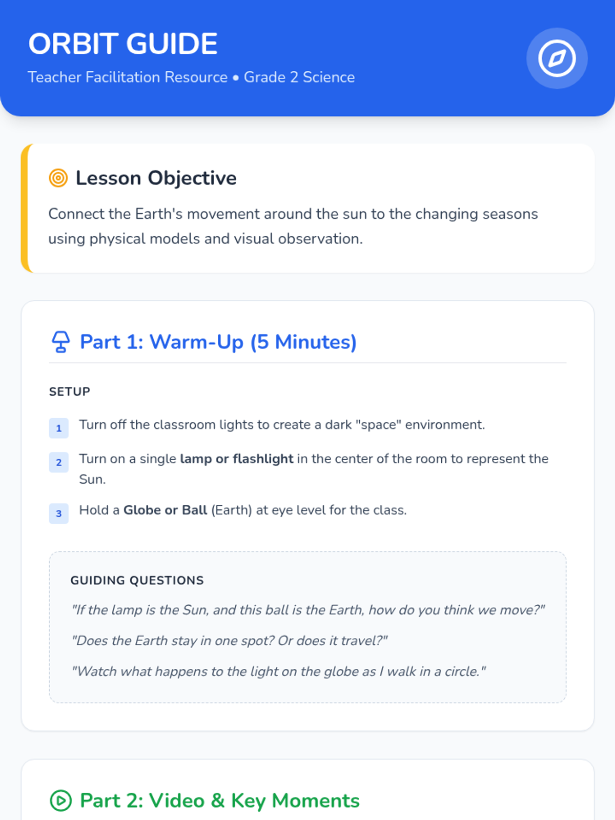 Orbit Guide Teacher Resource • Material • Lenny Learning