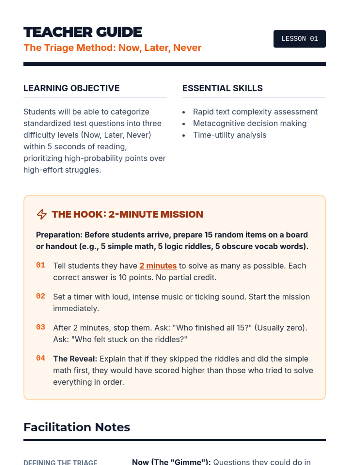 Triage Facilitator Guide