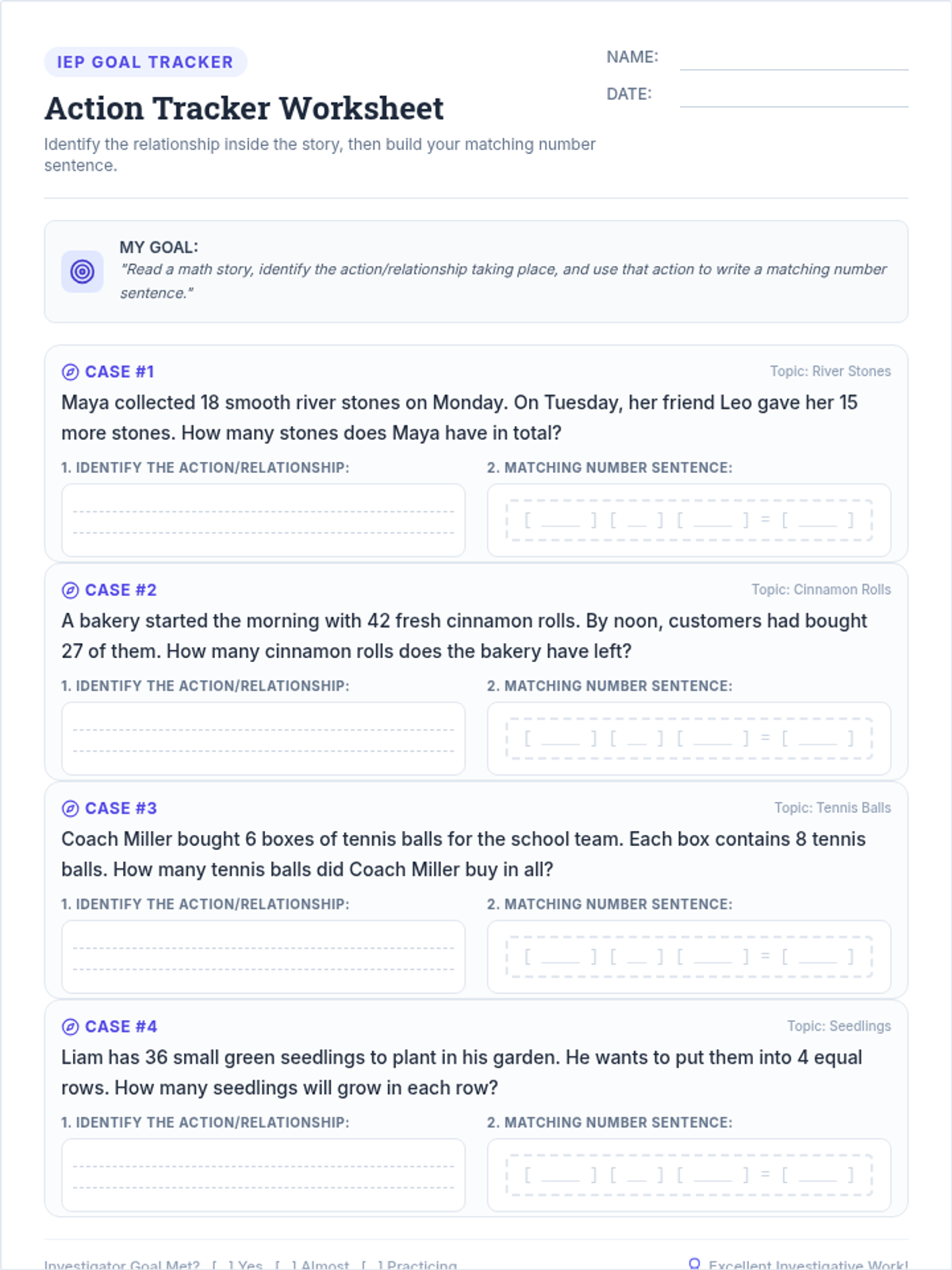 Action Tracker Worksheet
