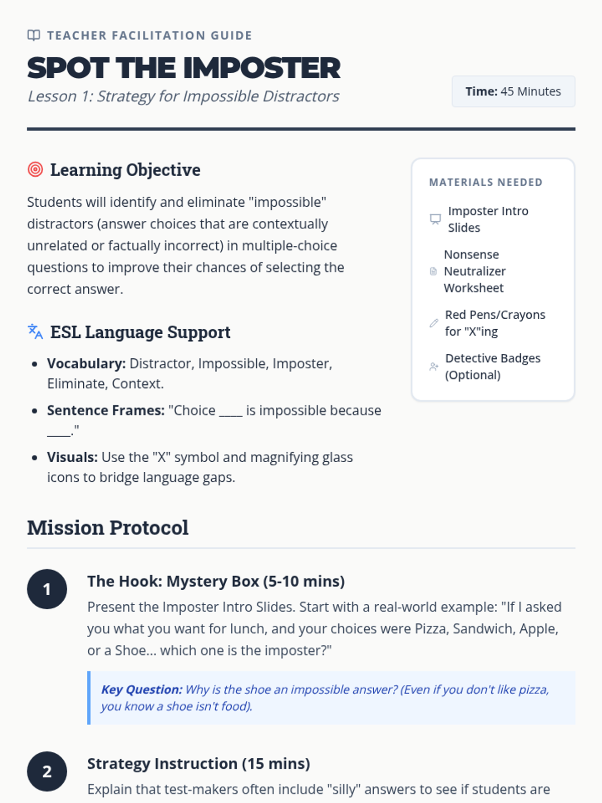 Imposter Facilitation Guide