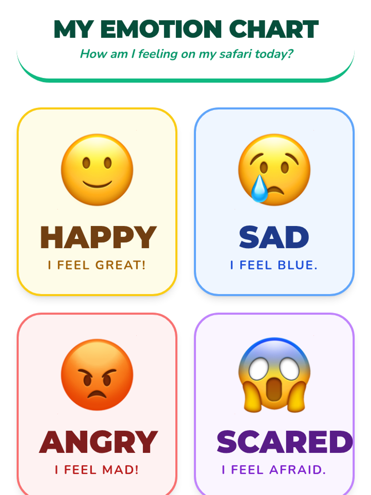 Kindergarten Emotion Chart Reference • Material • Lenny Learning