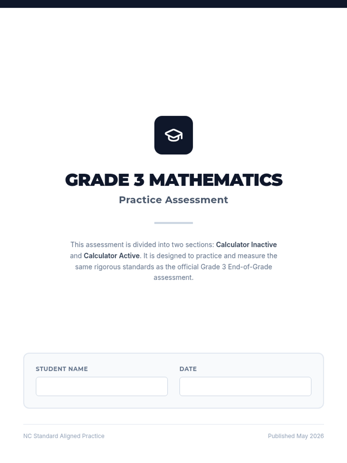 Practice Test Booklet