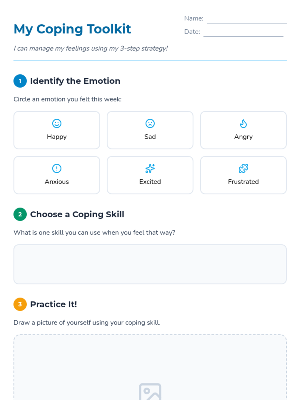 My Coping Toolkit Worksheet • Material • Lenny Learning