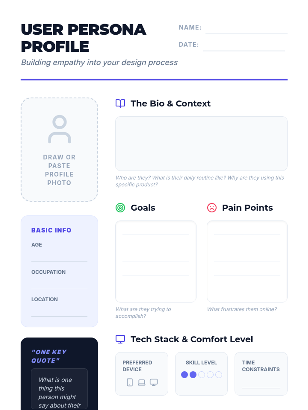 Persona Profile Worksheet