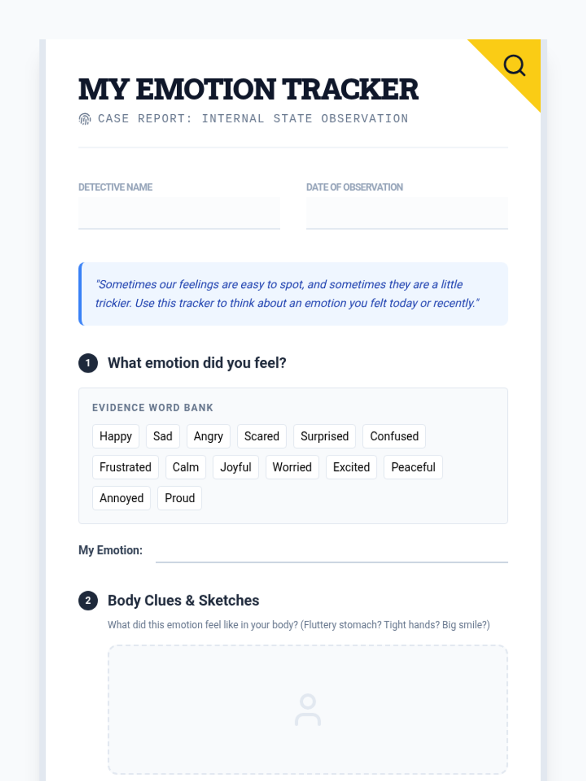 My Emotion Tracker Worksheet • Material • Lenny Learning