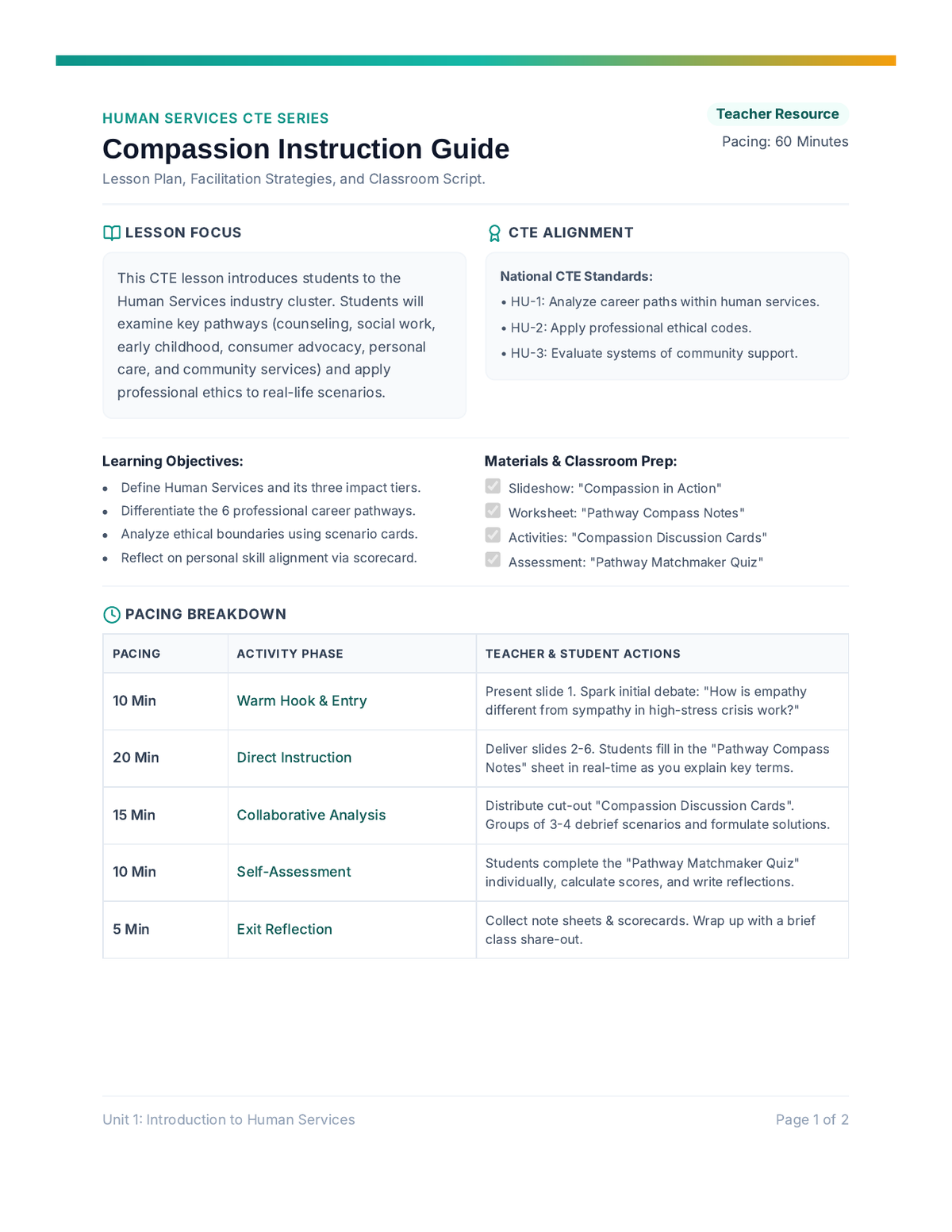 Compassion Instruction Guide page 1