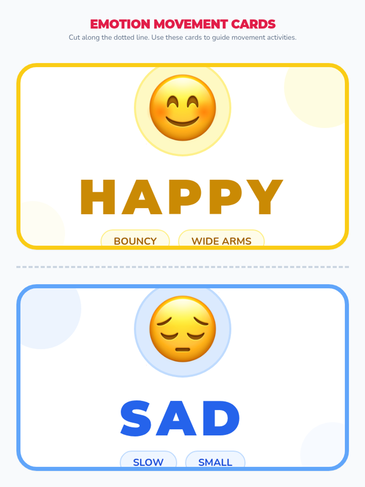 Printable Emotion Cards Worksheet • Material • Lenny Learning
